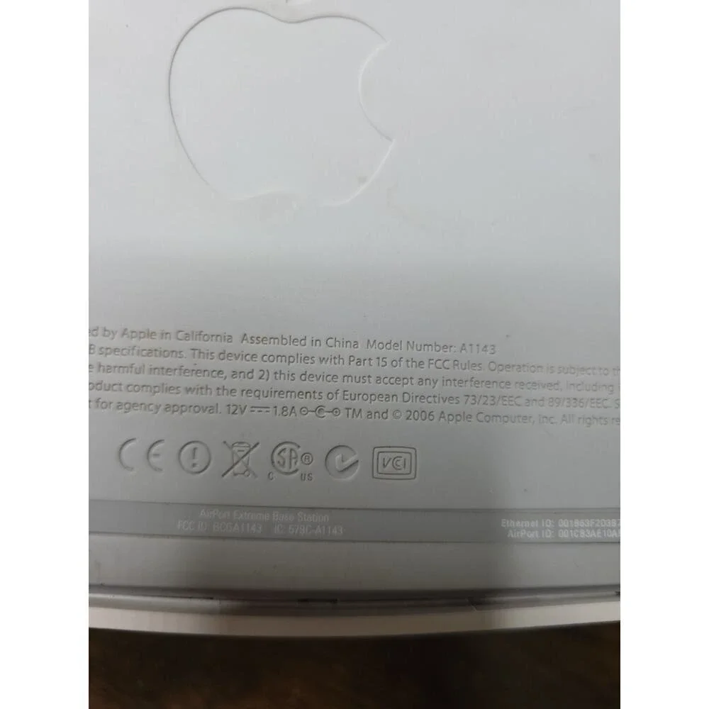 Apple AirPort Extreme Base Station 2nd Gen A1143 Wifi Router - Reset - Fast Ship